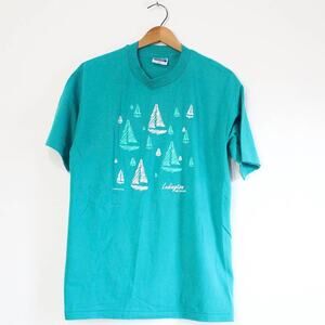 Vintage Ludington Michigan Sailboat T Shirt Large